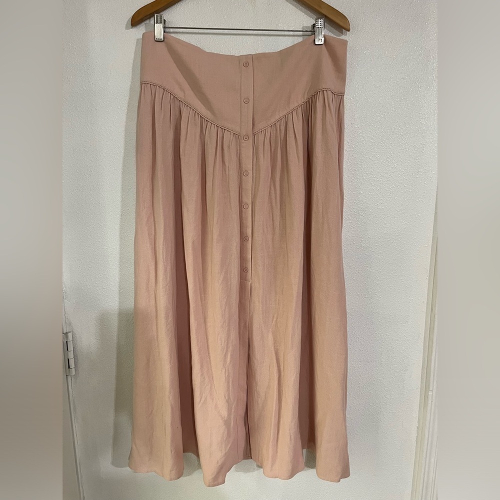 elodie Skirt Viscose linen blend size XL dusty rose, granny core NWOT